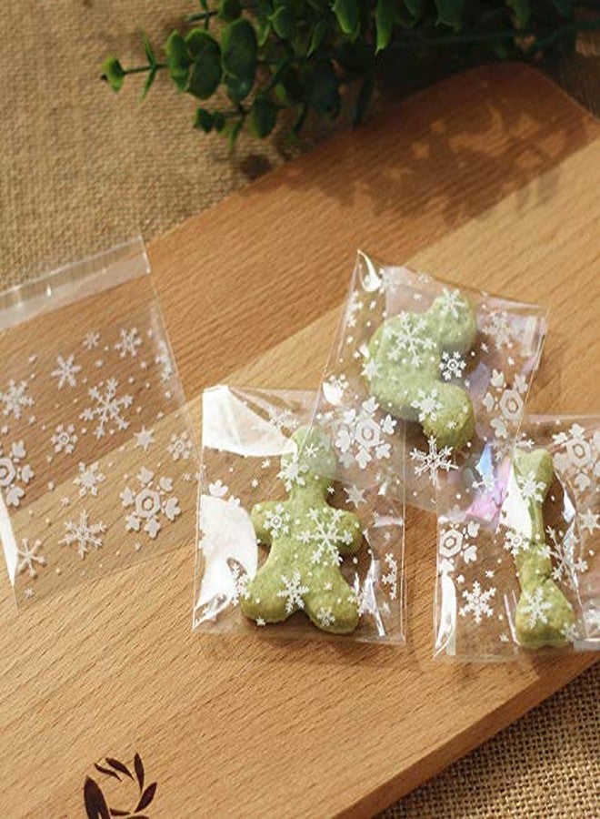 CupaPlay 200 PCS Resealable Cellophane Christmas Snowflake Self Adhesive Cookie Bags - Party Favor Treat Bags - Candy Bags(2 Sizes) - Image 4